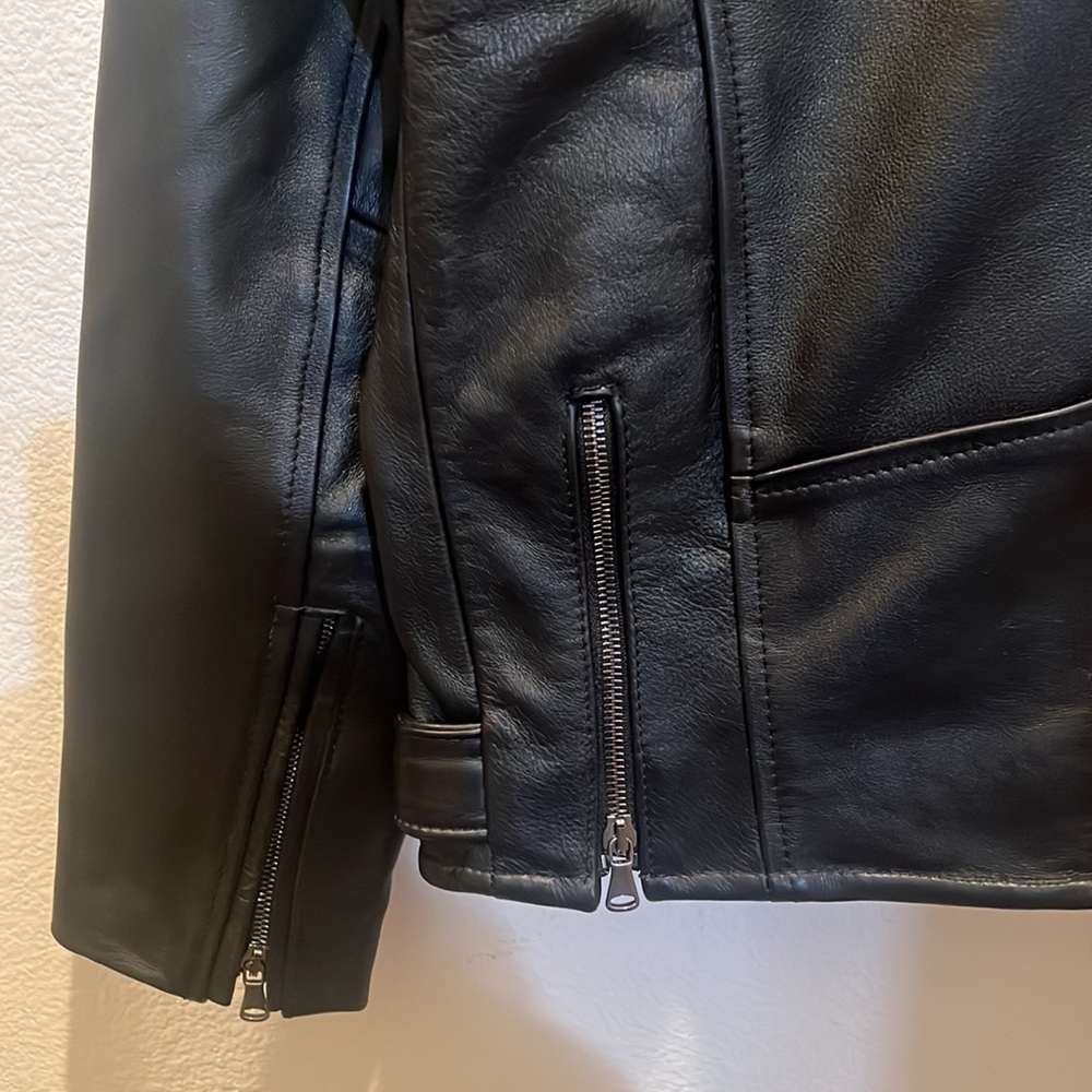 Thursday Boot Co Boots Mens Leather Motorcycle Biker Moto Jacket Black Buckle - Picture 7 of 10